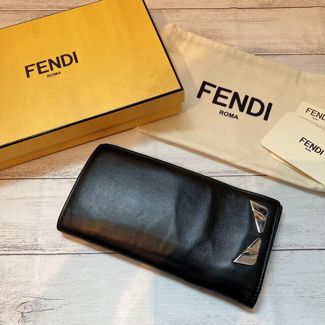 【箱付き】FENDI フェンディ モンスター レザー メンズ 長財布 革財布