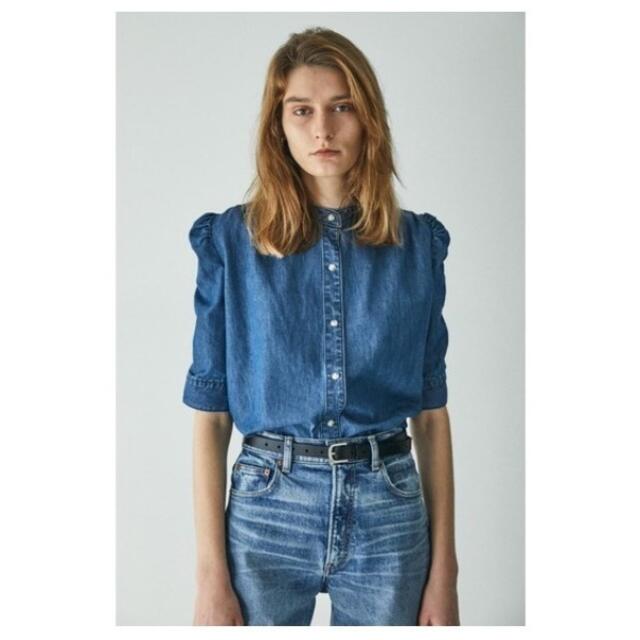 MOUSSY GATHER SLEEVE DENIM ブラウス