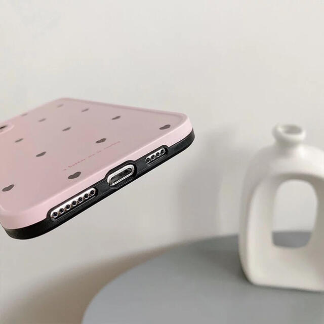 新作 大人気 ハート iPhone 12 ケース ピンク ドット 韓国 スマホ/家電/カメラのスマホアクセサリー(iPhoneケース)の商品写真