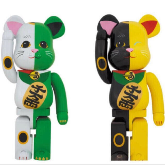 BE@RBRICK 招き猫 黒×黄 1000％