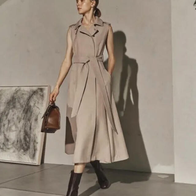 L'or Sleeveless Coat Dress Sand beige