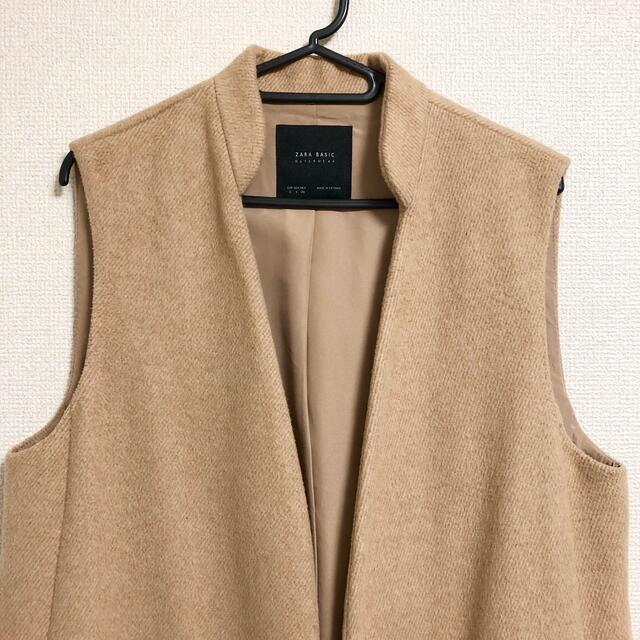 ZARA(ザラ)のZARA BASIC  ロングジレ　ベージュ レディースのトップス(ベスト/ジレ)の商品写真