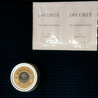 ロクシタン(L'OCCITANE)のロクシタン シアバター10ml 　コスメデコルテサンプル付(フェイスオイル/バーム)