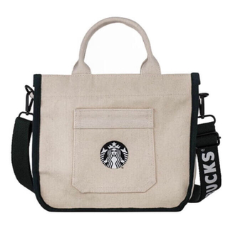 スターバックスコーヒー(Starbucks Coffee)の完売品 台湾 スターバックス 2way トートバッグ 白×グリーン ハンドバッグ(トートバッグ)