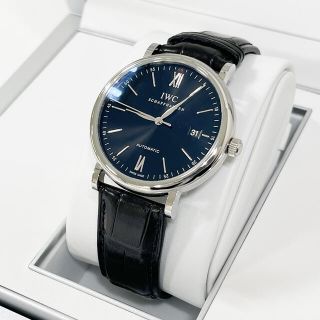 インターナショナルウォッチカンパニー(IWC)の美品 IWC ポートフィノ IW356502 黒 自動巻き メンズ 腕時計 箱保(腕時計(アナログ))