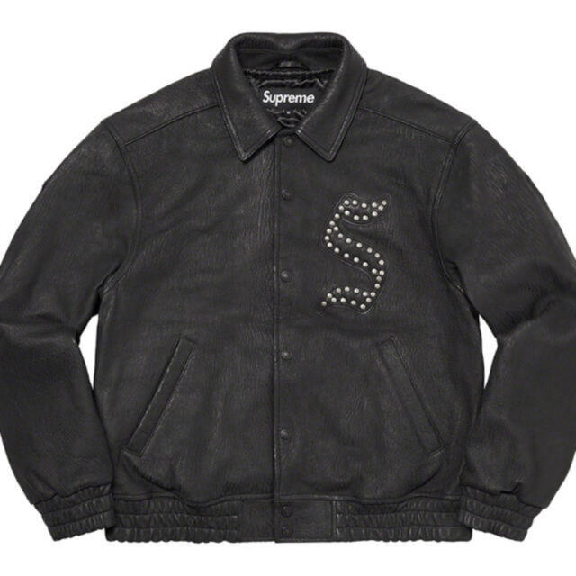 Pebbled Leather Varsity Jacket