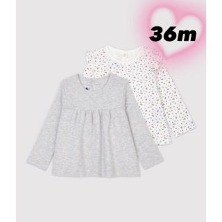 プチバトー(PETIT BATEAU)の新品未使用♡PETITBATEAU  長袖カットソー2枚セット　36m(Tシャツ/カットソー)