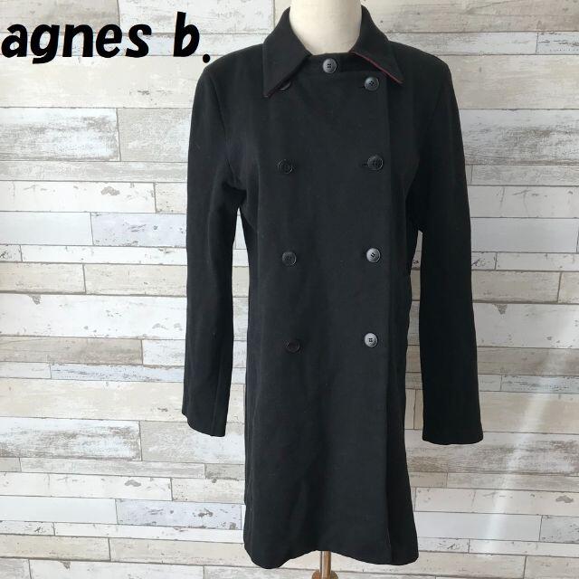 agnes b. - アニエスベー ダブルボタン ジャケット ショートコート ブラック サイズT3