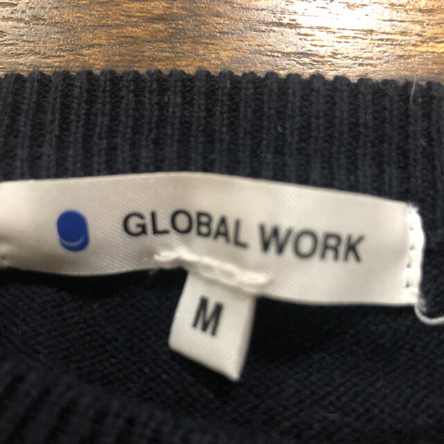 GLOBAL WORK(グローバルワーク)のグローバルワークキッズセーターM 紺色 キッズ/ベビー/マタニティのキッズ服男の子用(90cm~)(ニット)の商品写真