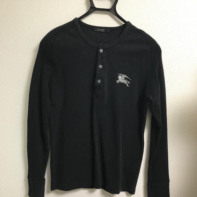 BURBERRY BLACK LABEL(バーバリーブラックレーベル)のバーバリーブラックレーベル　黒カットソー メンズのトップス(Tシャツ/カットソー(七分/長袖))の商品写真