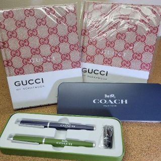 グッチ(Gucci)のGUCCI ノート & COACH ボールペン、万年筆 セット #2(ノート/メモ帳/ふせん)