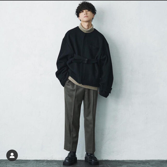 stein NO COLLAR BELTED JACKET M BLACK ノーカラージャケット stein NO COLLAR BELTED JACKET M BLACK ノーカラージャケット