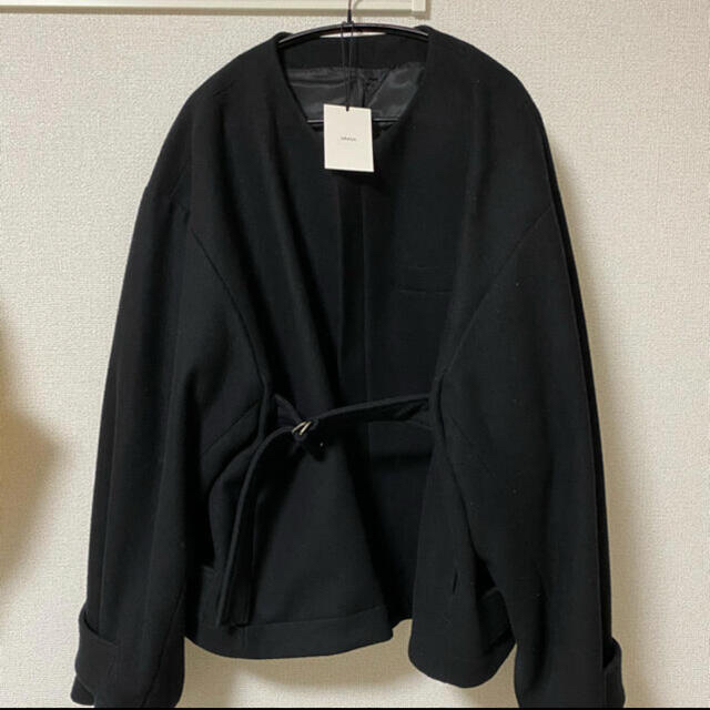 stein NO COLLAR BELTED JACKET M BLACK ノーカラージャケット stein NO COLLAR BELTED JACKET M BLACK ノーカラージャケット