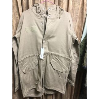 ★新品★NYLAUS ツイル ストレッチ モッズコート ベージュ/M(モッズコート)