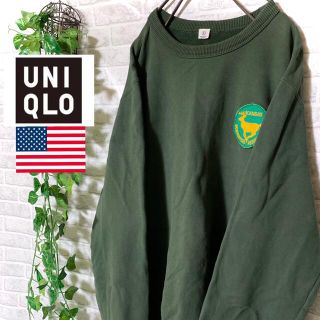 ユニクロ(UNIQLO)のアメリカ古着　ユニクロ　刺繍ワッペン　スウェット　トレーナー　S(スウェット)