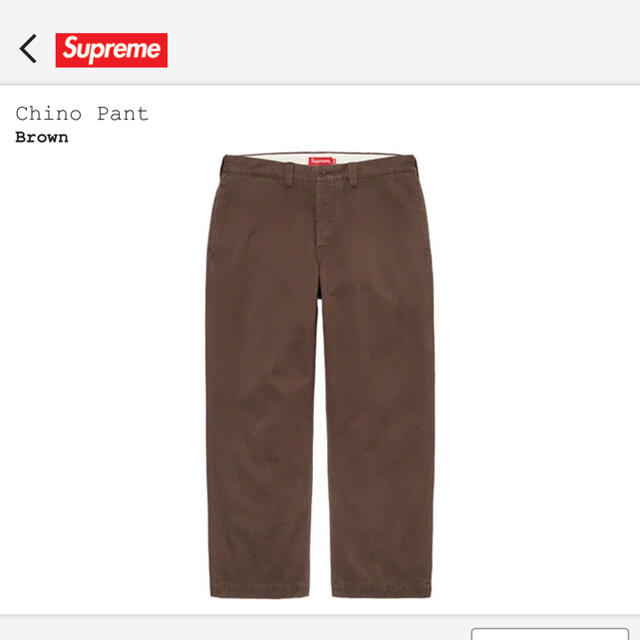 オンライン販売店 【30】SupremeシュプリームChino pantチノパンbrown ...