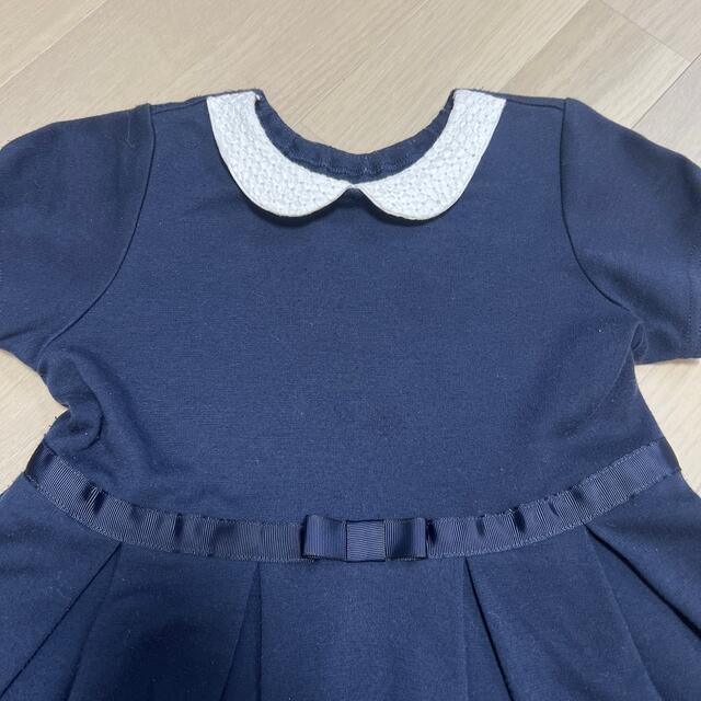 ベルメゾン(ベルメゾン)の【小学校受験】紺のワンピース キッズ/ベビー/マタニティのキッズ服女の子用(90cm~)(ドレス/フォーマル)の商品写真