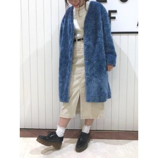 lowrysfarm ローリーズファーム ファーロングノーカラーコート