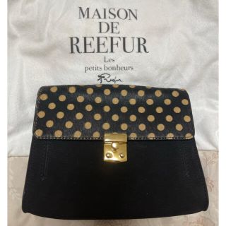 メゾンドリーファー(Maison de Reefur)の【再値下げ】メゾンドリーファー　ドット　ベルベット　バッグ(ハンドバッグ)