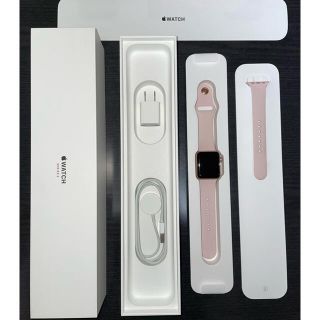 アップルウォッチ(Apple Watch)のApple Watch3 38mm ゴールドアルミ ピンクサンドスポーツバンド(その他)