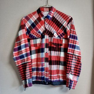 sacai　サカイ　ドローコードシャツ　クレイジーパターンチェックシャツ