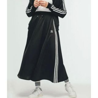 アディダス(adidas)のadidas ロングスカート ブラック Sサイズ(ロングスカート)