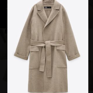 ザラ(ZARA)の WOOL BLEND BELTED COAT POCKETS(ロングコート)