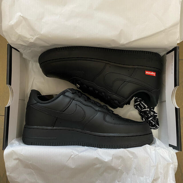 Supreme Nike Air Force 1 Black US7 25スニーカー