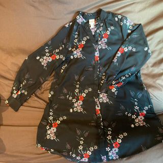 エイチアンドエム(H&M)のH&M 花柄 シフォン チュニックブラウス (シャツ/ブラウス(長袖/七分))