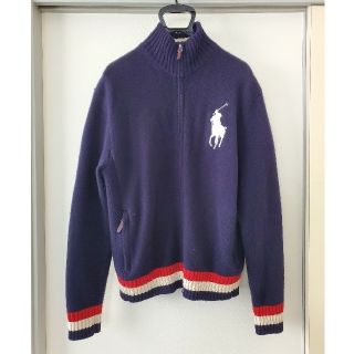 ポロラルフローレン(POLO RALPH LAUREN)の【ポロラルフローレン】 Lサイズ ビックポニー ジップアップセーター(ニット/セーター)