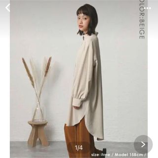 ニコアンド(niko and...)のかんちゃん様専用　試着のみ　美品　ベージュ　シャツワンピース　ロング ブラウス(シャツ/ブラウス(長袖/七分))