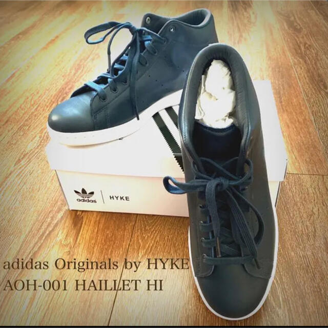 【adidas &HYKE】ネイビー　レザースニーカー　27㎝HYKE