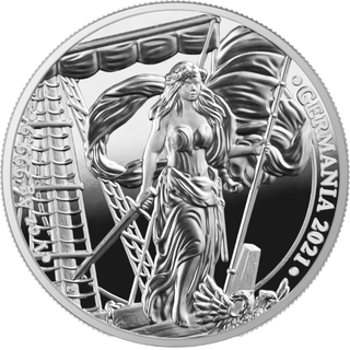 超新作　2021　ゲルマニア造幣局　1オンス　銀貨ゲルマニア夫人と帝国の剣(貨幣)