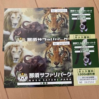 那須ワールドモンキーパーク割引券　のこ様専用(動物園)