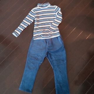 ムジルシリョウヒン(MUJI (無印良品))のキッズ男の子　上下セット　無印&ユニクロ(Tシャツ/カットソー)