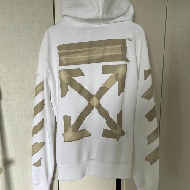 OFF-WHITE(オフホワイト)のrunano様専用OFF-WHITE オフホワイト ロゴパーカー L 美品 メンズのトップス(パーカー)の商品写真