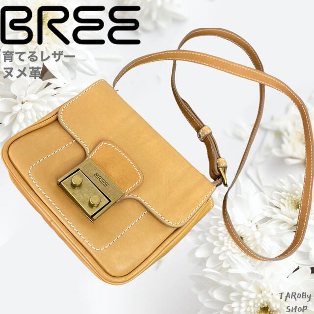 BREE(ブリー)のBREE ショルダーバッグ　ポーチサイズ　金具　小振り　ヴィンテージ　ヌメ革 レディースのバッグ(ショルダーバッグ)の商品写真