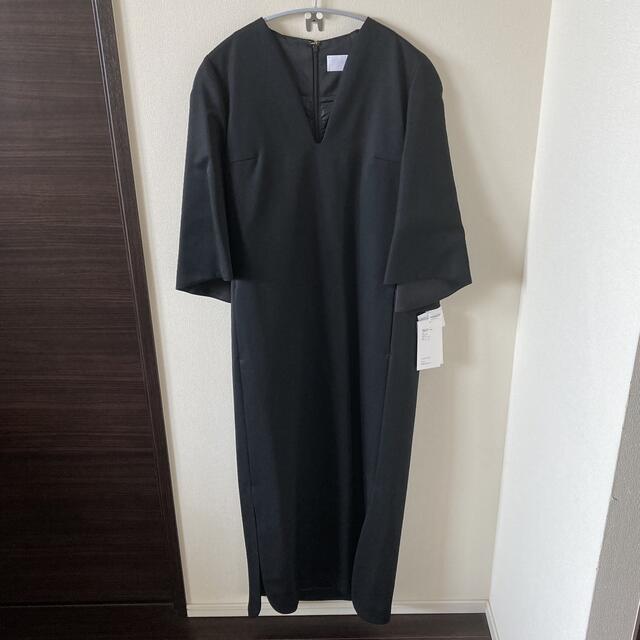 Mame Kurogouchiマメ クロゴウチ サイズ2ウールVネックドレス