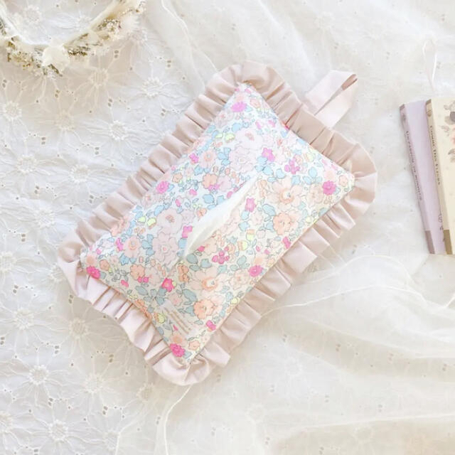 最高級 フリルティッシュボックスカバー♡ハンドメイド ティッシュ