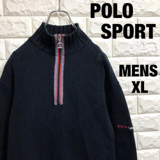 ラルフローレン(Ralph Lauren)のポロスポーツ　ハーフジップ　ニット　セーター　刺繍ロゴ　メンズXLサイズ(ニット/セーター)