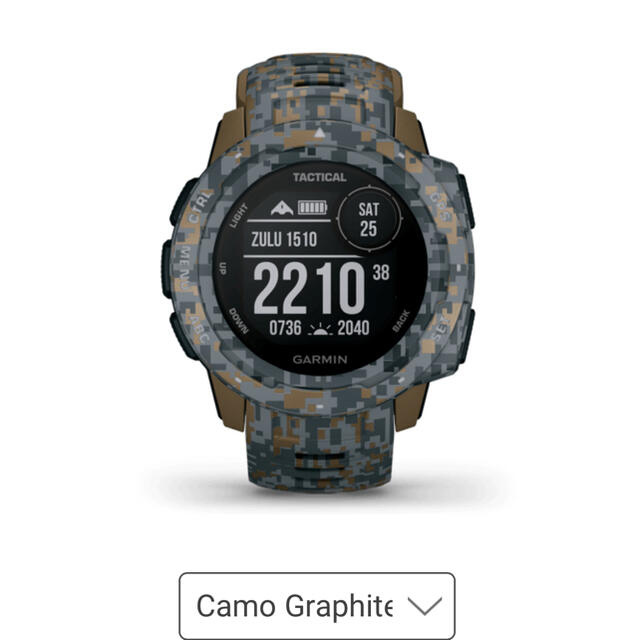 GARMIN(ガーミン)のGARMIN INSTINCT TACTICAL CAMO COYOTE TAN メンズの時計(腕時計(デジタル))の商品写真