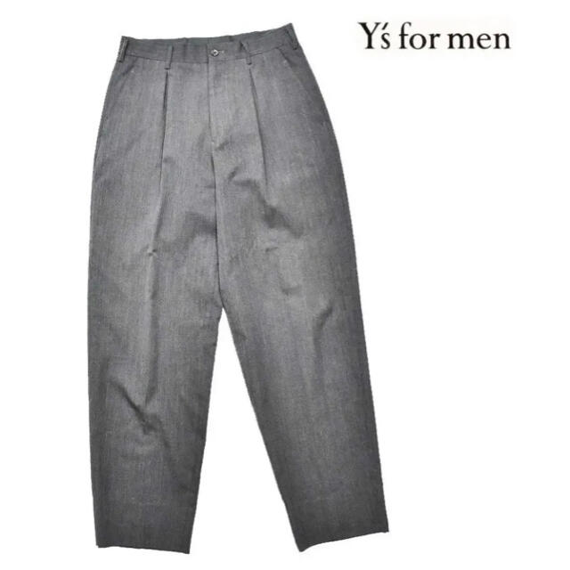 Y's for men タックウールワイドパンツ グレー M ヨウジヤマモト