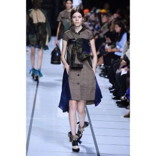 ★美品★sacai 2018ブラック×ホワイトチェックワンピース