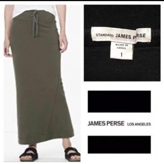 ジェームスパース(JAMES PERSE)の美品JAMES PERSE スウェットマキシスカート1ブラック(ロングスカート)