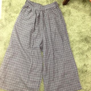 ダブルクローゼット(w closet)の千鳥格子＊ワイドパンツ(クロップドパンツ)