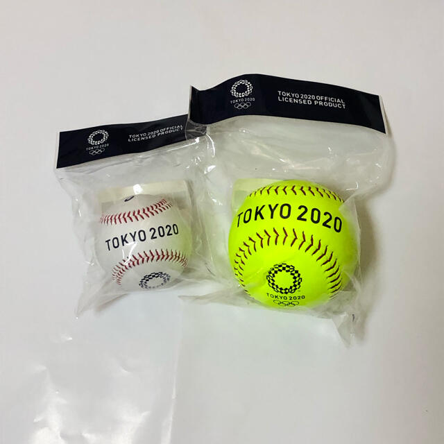 asics(アシックス)の東京2020オリンピック硬式野球ボールとソフトボールのセット スポーツ/アウトドアの野球(記念品/関連グッズ)の商品写真