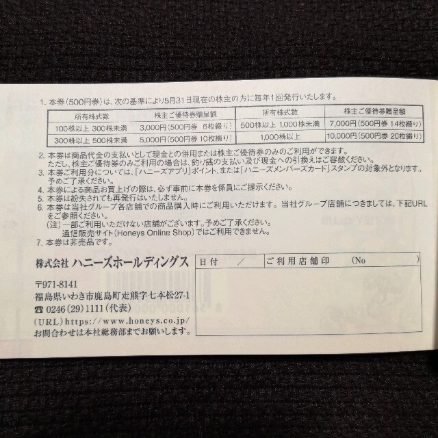 カテゴリ】 HONEYS - ハニーズ 株主優待 9,000円分の通販 by