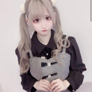 アンクルージュ(Ank Rouge)のAnk Rouge☆最新☆新品☆千鳥柄リボンビスチェ☆M☆(カットソー(半袖/袖なし))