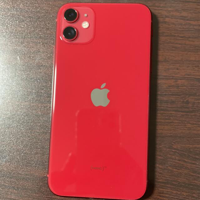 iPhone 11 RED 64 GB simフリー済 未使用フイルム付