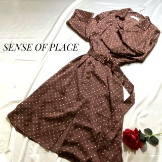 センスオブプレイスバイアーバンリサーチ(SENSE OF PLACE by URBAN RESEARCH)のセンスオブプレイス　アーバンリサーチ　ロングワンピース　ワンピース秋コーデ茶　M(ロングワンピース/マキシワンピース)